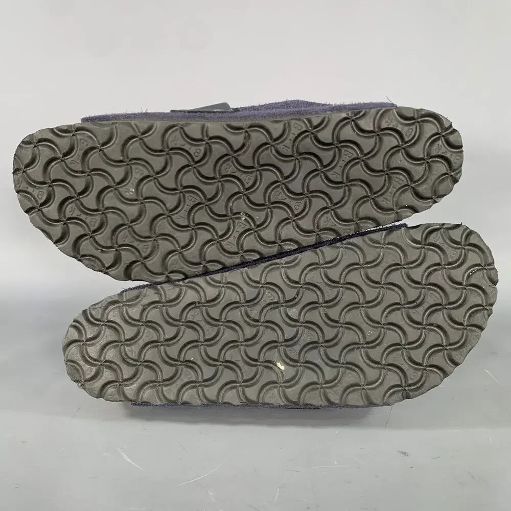 BIRKENSTOCK Size 9 Navy Khaki Mixed Fabrics Suede Slide Sandals